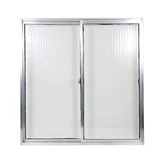 Janela De Correr De Alumínio 2 Folhas Vidro Canelado 100x100 Home QUALITY
