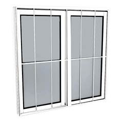 JANELA DE ALUMÍNIO 100X100 2 FOLHAS COM GRADE VIDRO LISO JCHBCL013 BRANCA - REF. HOB033005 - QUALITY