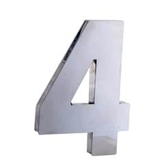 NÚMERO RESIDENCIAL ”4” 15CM AÇO INOX 430 N15-4 UNIÃO INOX